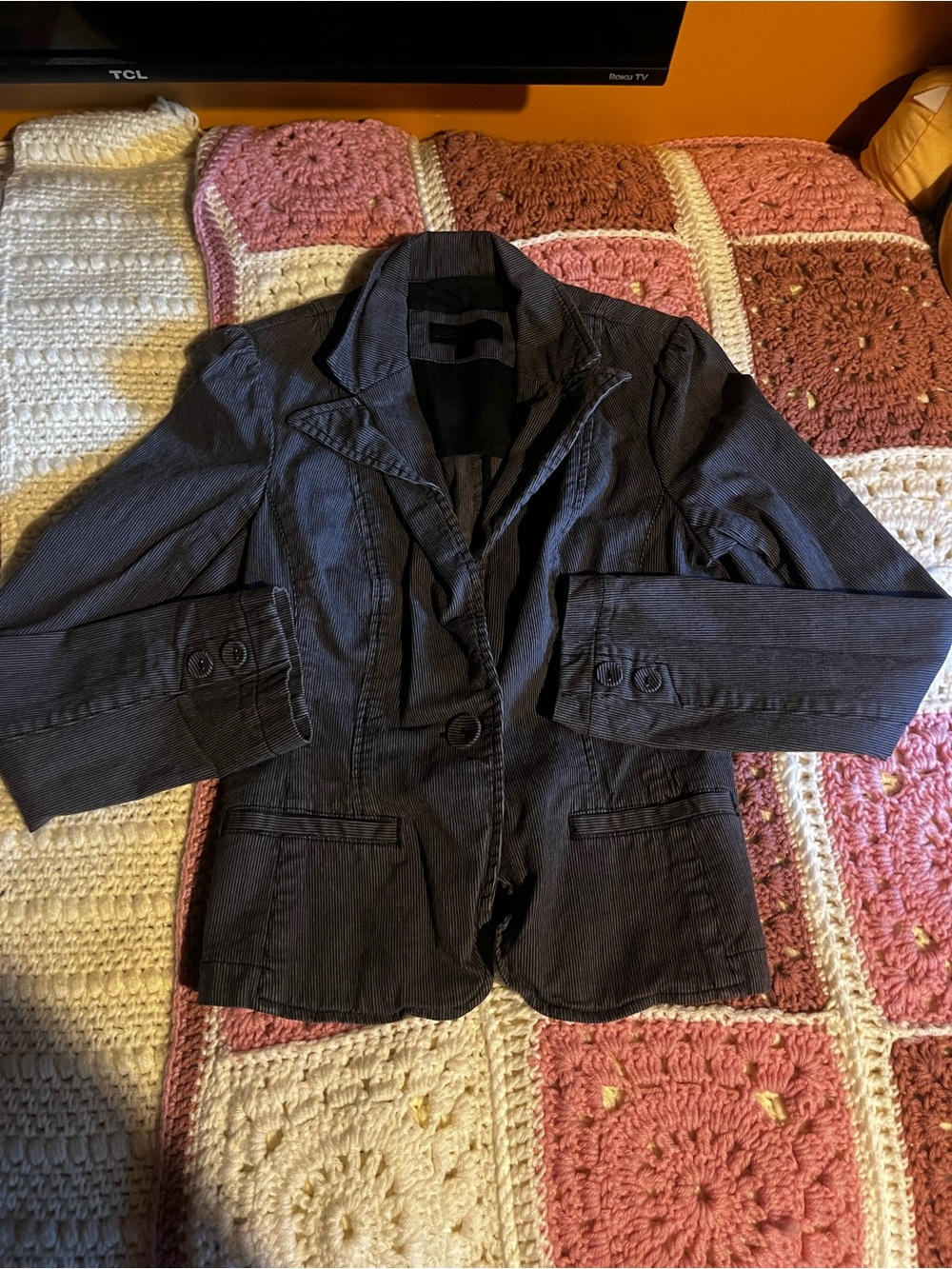 Women's Charcoal Gray Tailored Corduroy Blazer Jacket
